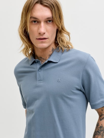 Jack & Jones Tricou polo Basic, Slim Fit, din bumbac, Albastru - Img 3