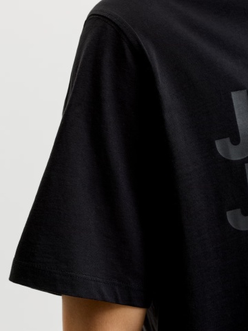Jack & Jones Tricou simplu, barbati, cu logo, din 100% bumbac, Negru - Img 5