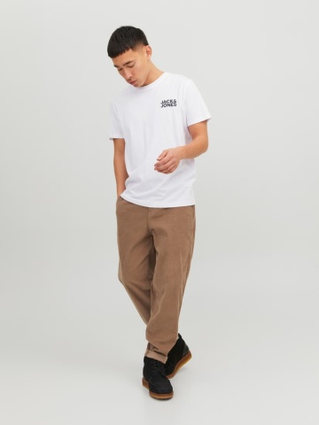 Jack & Jones Tricou simplu, barbati, din 100% bumbac, cu logo, Alb - Img 6
