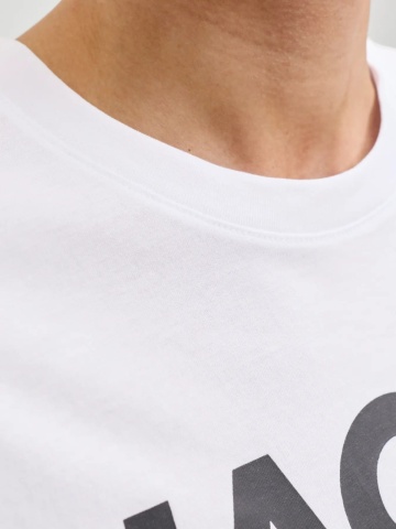 Jack & Jones Tricou simplu, barbati, din 100% bumbac, Regular Fit, JJECORP, Alb - Img 4