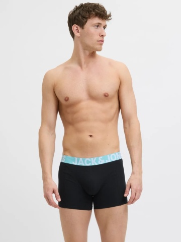 Jack & Jones Underwear barbati, Set 3 perechi de boxeri, banda cu logo, Negru - Img 5