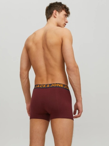 Jack & Jones Underwear barbati, Set 3 perechi de boxeri, Jaclichfield cu imprimeu text, Rosu inchis - Img 2