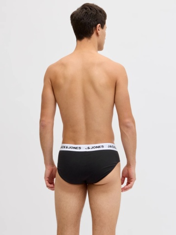 Jack & Jones Underwear barbati, Set 3 perechi de chiloti, banda cu logo, Negru - Img 3