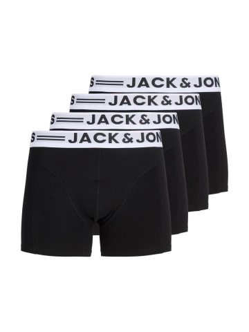 Jack & Jones Underwear barbati Set 5 perechi de boxeri, cu talie medie, JACSENSE, Negru