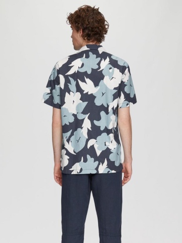 Q/S by s.Oliver Camasa barbati cu maneca scurta, Regular Fit cu imprimeu floral, Alb - Img 2