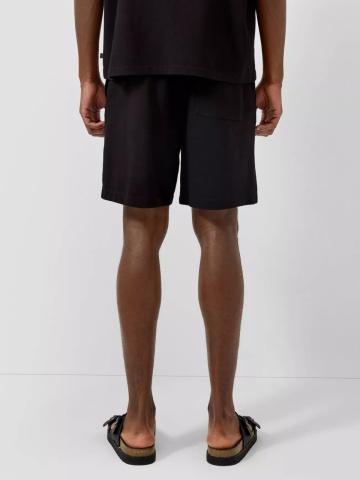Q/S by s.Oliver Pantaloni scurti de trening barbati, din jerseu gros, cu talie medie, Regular fit, Negru - Img 2
