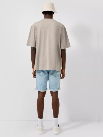 Q/S by s.Oliver Tricou barbati din amestec de bumbac, Relaxed fit, Bej - Img 5