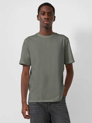 Q/S by s.Oliver Tricou barbati, la baza gatului, din bumbac, Regular Fit, Olive