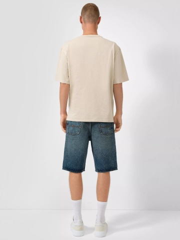 Q/S by s.Oliver Tricou la baza gatului barbati, din bumbac, Relaxed fit, Crem - Img 5