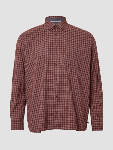 s.Oliver Big Sizes Camasa casual, barbati big sizes, cu imprimeu in carouri, Regular fit, Rosu - Img 7