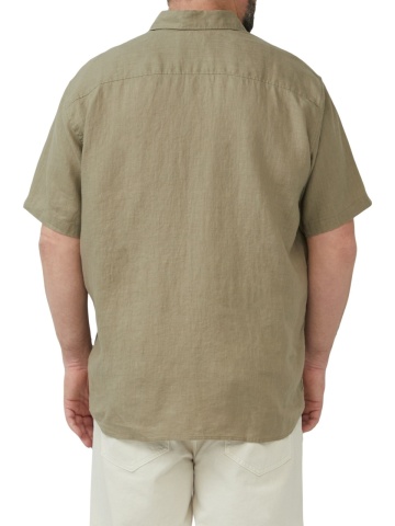 s.Oliver Big Sizes Camasa din 100% in, barbati big sizes, Regular fit, Olive - Img 2