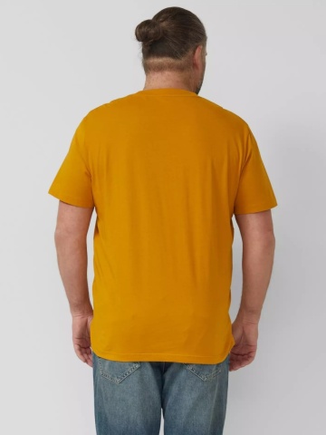 s.Oliver Big Sizes Tricou barbati big sizes cu decolteu la baza gatului, 100% bumbac, Galben inchis - Img 2