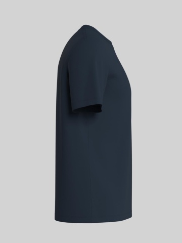 s.Oliver Big Sizes Tricou barbati big sizes cu decolteu la baza gatului si imprimeu cu logo, Bleumarin - Img 6