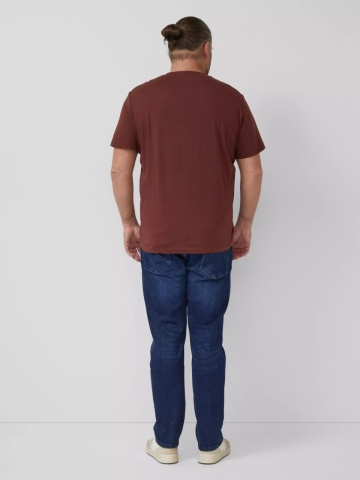 s.Oliver Big Sizes Tricou barbati big sizes cu decolteu la baza gatului, 100% bumbac, Bordeaux - Img 6