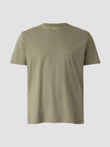 s.Oliver Big Sizes Tricou barbati big sizes, din bumbac, cu decolteu la baza gatului, Olive - Img 8