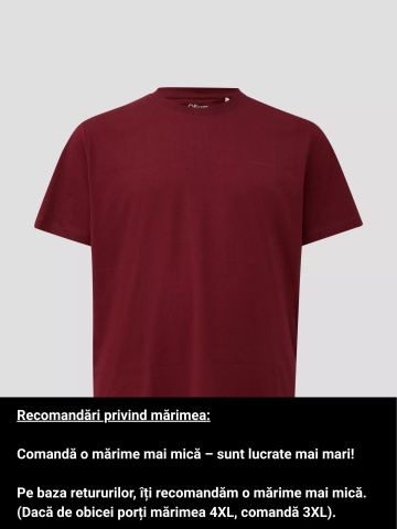 s.Oliver Big Sizes Tricou barbati big sizes, la baza gatului, din jerseu de bumbac, Rosu - Img 3