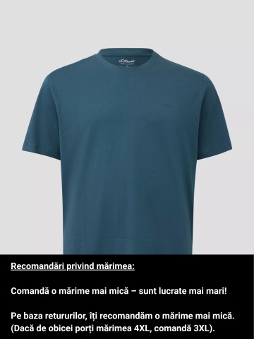 s.Oliver Big Sizes Tricou barbati big sizes, la baza gatului, din jerseu de bumbac, Albastru - Img 3