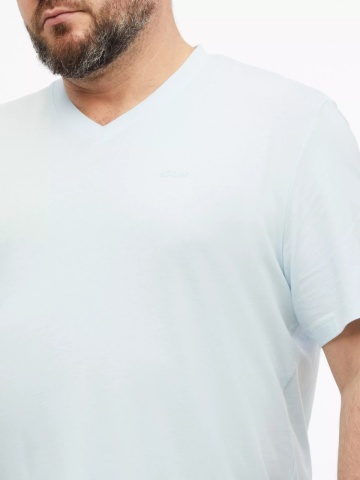 s.Oliver Big Sizes Tricou cu anchior, barbati big sizes, din bumbac, Regular fit, Albastru deschis - Img 3