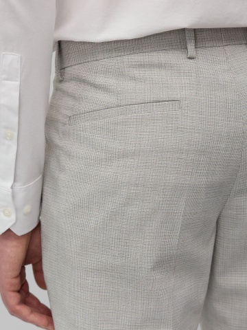 s.Oliver BLACK LABEL Pantaloni costum barbati, cu talie medie si croiala Slim fit, Gri deschis - Img 3
