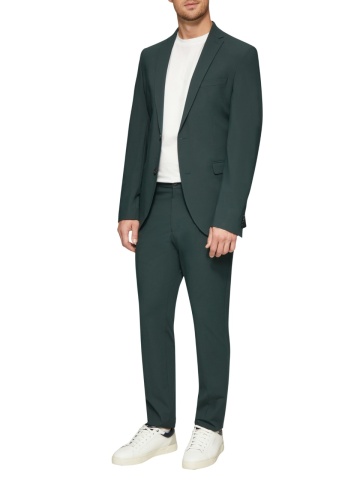 s.Oliver BLACK LABEL Sacou elegant barbati, croiala Slim fit, Verde inchis - Img 4