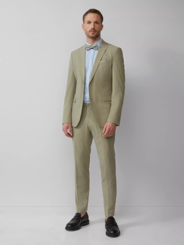 s.Oliver BLACK LABEL Sacou elegant barbati, Slim fit, Verde masliniu - Img 5
