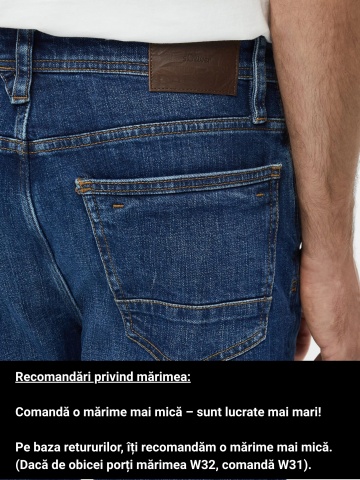 s.Oliver Blugi barbati Mauro, cu talie medie, Regular fit, Tapered leg, Albastru inchis - Img 3
