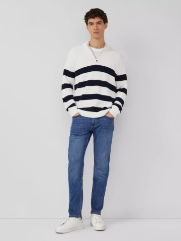 s.Oliver Blugi barbati Nelio, cu talie medie si croiala Slim fit, Albastru - Img 5