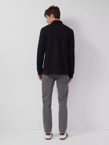 s.Oliver Bluza barbati, cu guler si croiala Regular Fit, Negru - Img 5
