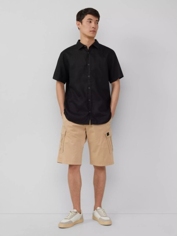 s.Oliver Camasa barbati cu maneca scurta, din in cu croiala Regular fit, Negru - Img 4