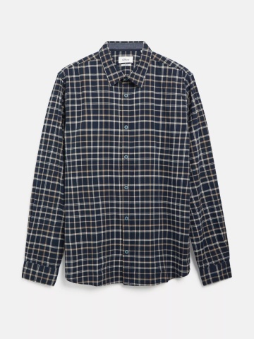 s.Oliver Camasa barbati, in carouri, din amestec de bumbac, Slim fit, Bleumarin inchis - Img 8