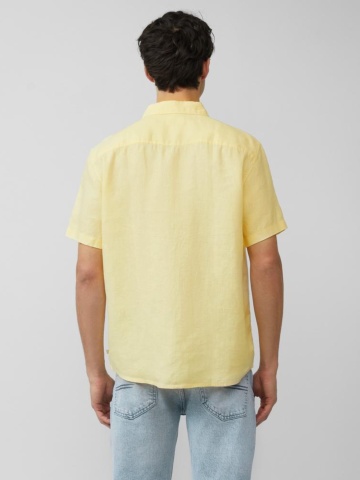 s.Oliver Camasa usoara cu maneca scurta, barbati, din 100% in, Regular fit, Galben - Img 2