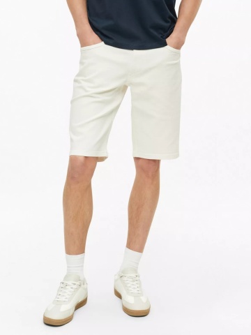 s.Oliver Pantaloni scurti de blug barbati, cu talie medie, Regular fit, Alb