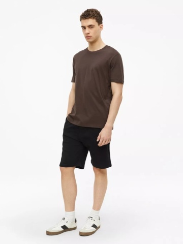 s.Oliver Pantaloni scurti sport, barbati, din bumbac, cu talie medie, Relaxed fit, Detroit, Negru - Img 4