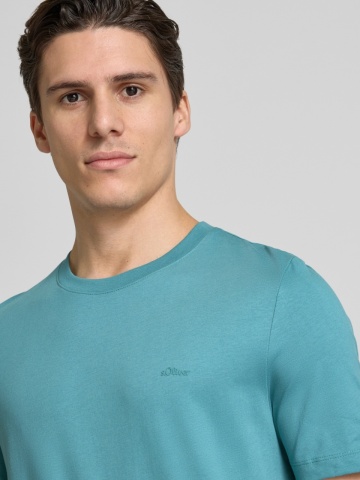 s.Oliver Tricou barbati cu croiala Regular fit, din bumbac, Turcoaz - Img 3