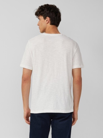 s.Oliver Tricou barbati cu decolteu in V, Regular fit, din bumbac, Alb - Img 2