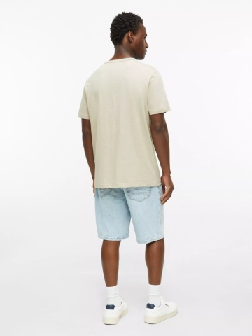 s.Oliver Tricou barbati din bumbac, cu imprimeu foto, Regular fit, Bej - Img 2