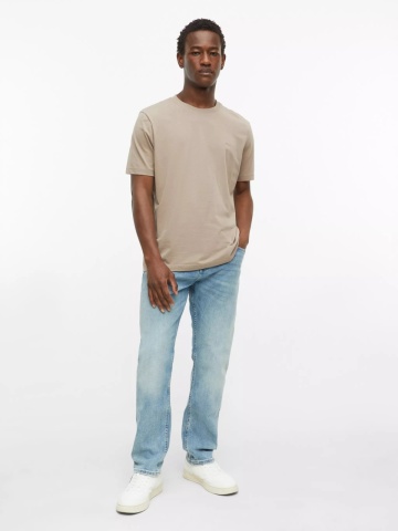 s.Oliver Tricou barbati, din bumbac, la baza gatului, Regular fit, Maro deschis - Img 6