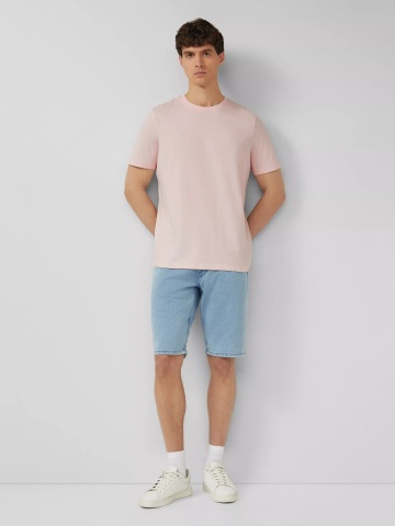 s.Oliver Tricou barbati din bumbac, la baza gatului, Regular fit, Piersica - Img 6