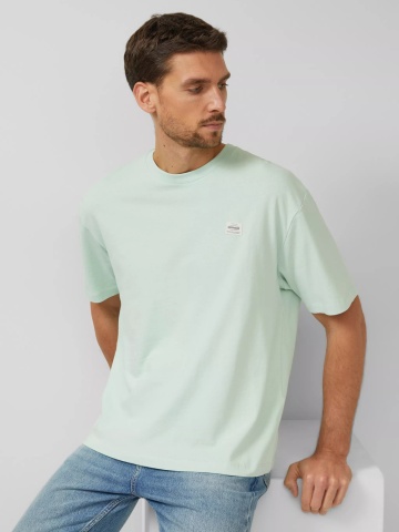 s.Oliver Tricou barbati, din jerseu gros de bumbac, Modern fit, Verde menta - Img 4