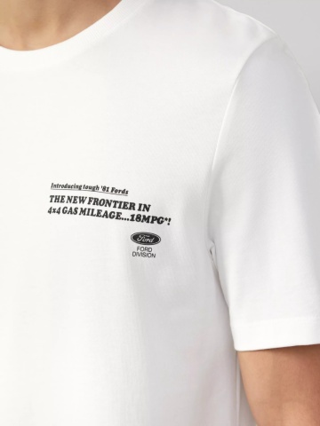 s.Oliver Tricou barbati la baza gatului, Regular fit, cu imprimeu Ford®, Alb - Img 3
