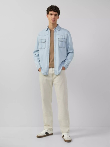 s.Oliver Tricou barbati la baza gatului, Regular fit, cu imprimeu Ford®, Maro - Img 4