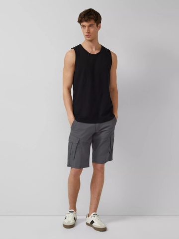 s.Oliver Tricou fara maneca barbati, din jerseu de bumbac, Regular fit, Negru - Img 4