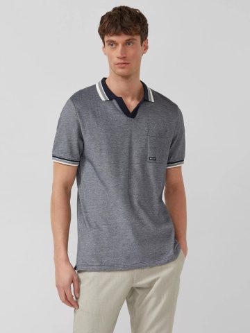 s.Oliver Tricou polo barbati cu anchior din bumbac piqué, Regular fit, Bleumarin inchis