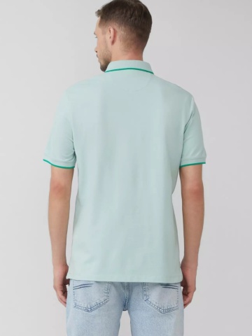 s.Oliver Tricou polo barbati cu detalii contrastante, Verde menta - Img 2