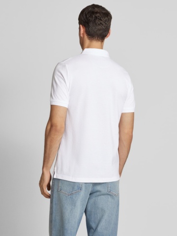 s.Oliver Tricou polo barbati, din 100% bumbac, cu logo, Alb - Img 2