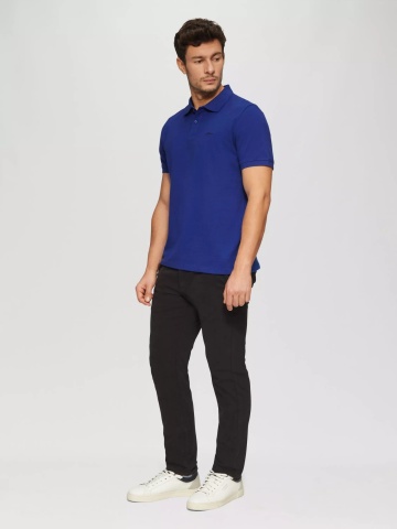s.Oliver Tricou polo barbati, din bumbac cu croiala Regular Fit, logo, Albastru inchis - Img 5