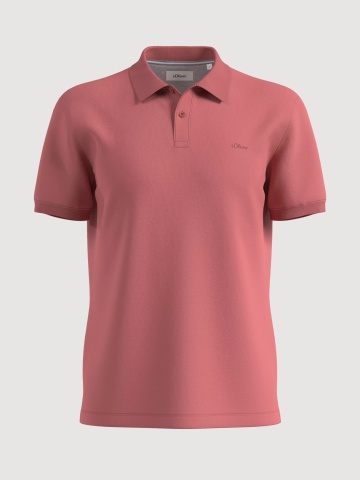 s.Oliver Tricou polo barbati, din piqué de bumbac, Roz prafuit