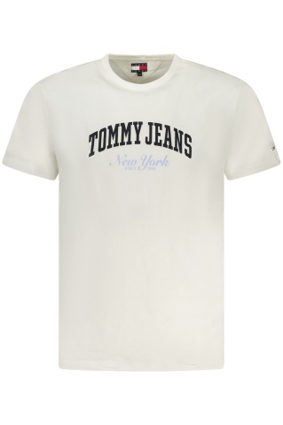 Tommy Jeans Tricou Varsity barbati, cu imprimeu, Regular fit, Alb - Img 1