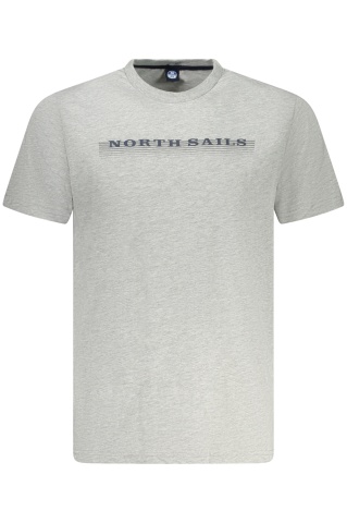 Tricou barbati, cu imprimeu cu text, Regular fit, Gri - Img 1