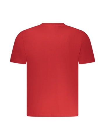 Tricou barbati, cu imprimeu cu text si decolteu rotund, Regular fit, Rosu - Img 2